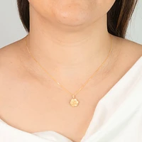 Beaded Rose Charm in 10K Yellow Gold