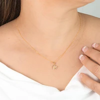 Hibiscus Pendant in 10K Yellow Gold