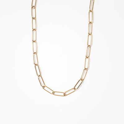 10K Yellow Gold Paper Clip Chain (16”)