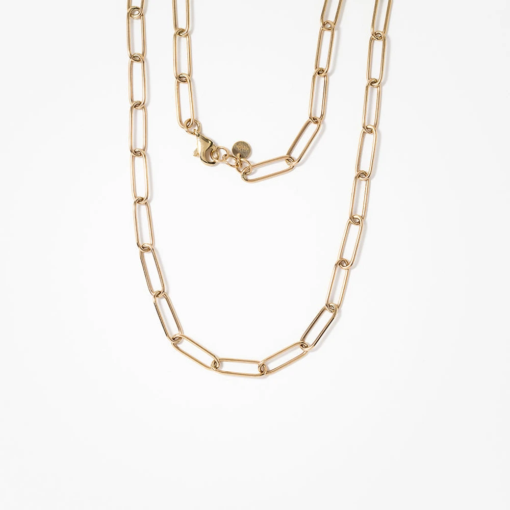 10K Yellow Gold Paper Clip Chain (16”)