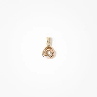 Tri-Coloured Love Knot Stud Pendant in 10K Gold