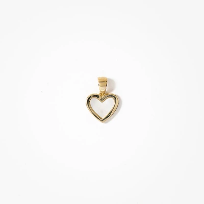 Heart Pendant with Mother of Pearl Insert in 10K Yellow Gold