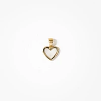 Heart Pendant with Mother of Pearl Insert in 10K Yellow Gold