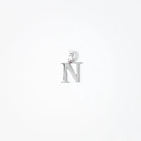 "N" Initial Pendant in 10K White Gold