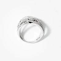 Diamond Cluster Ring 10K White Gold (0.75 ct tw)