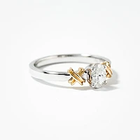 Lab Grown Diamond Promise Ring 10K Yellow and White Gold (0.30 ct t