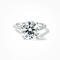 Lab Grown Round Cut Diamond Engagement Ring 14K White Gold (4.50 ct