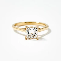 Lab Grown Princess Cut Diamond Engagement Ring 14K Yellow Gold (1.0