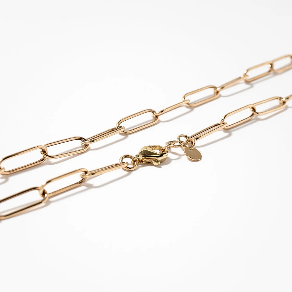 10K Yellow Gold Paper Clip Chain (16”)