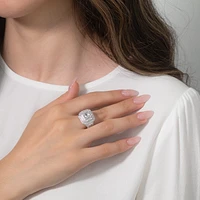 Diamond Cluster Ring 14K White Gold (2.00 ct tw)