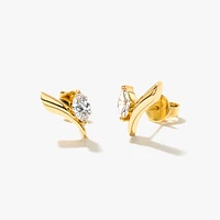 Marquise Cut Lab Grown Diamond Earrings in 10K Yellow Gold (0.36 ct tw