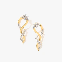 Diamond Cluster Earrings in 10K Yellow Gold (0.50 ct tw)