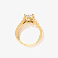 Lab Grown Princess Cut Diamond Engagement Ring 14K Yellow Gold (2.6