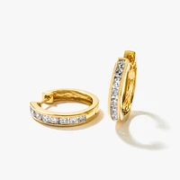 Channel Set Diamond Hoop Earrings in 10K Yellow Gold (0.70 ct tw)