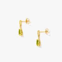 Pear Shape Peridot Earrings in 10K Yellow Gold