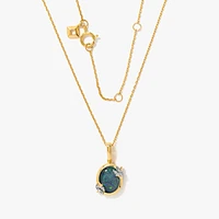 Dark Opal Necklace in 10K Yellow Gold