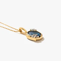 Dark Opal Necklace in 10K Yellow Gold