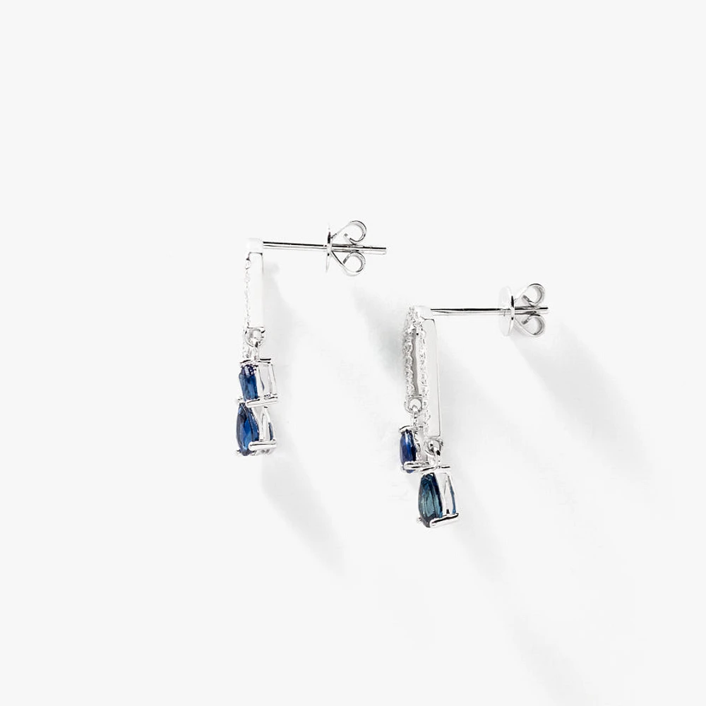 Sapphire Earrings in 10K White Gold