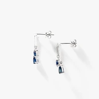 Sapphire Earrings in 10K White Gold