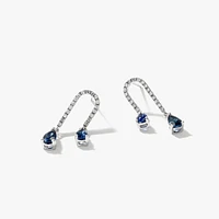 Sapphire Earrings in 10K White Gold