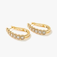J Hoop Earrings in 10K Yellow and White Gold (1.00 ct tw)