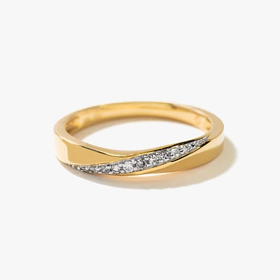 Diamond Twist Wedding band 10K Yellow Gold (0.06 ct tw)