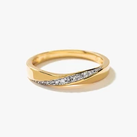 Diamond Twist Wedding band 10K Yellow Gold (0.06 ct tw)