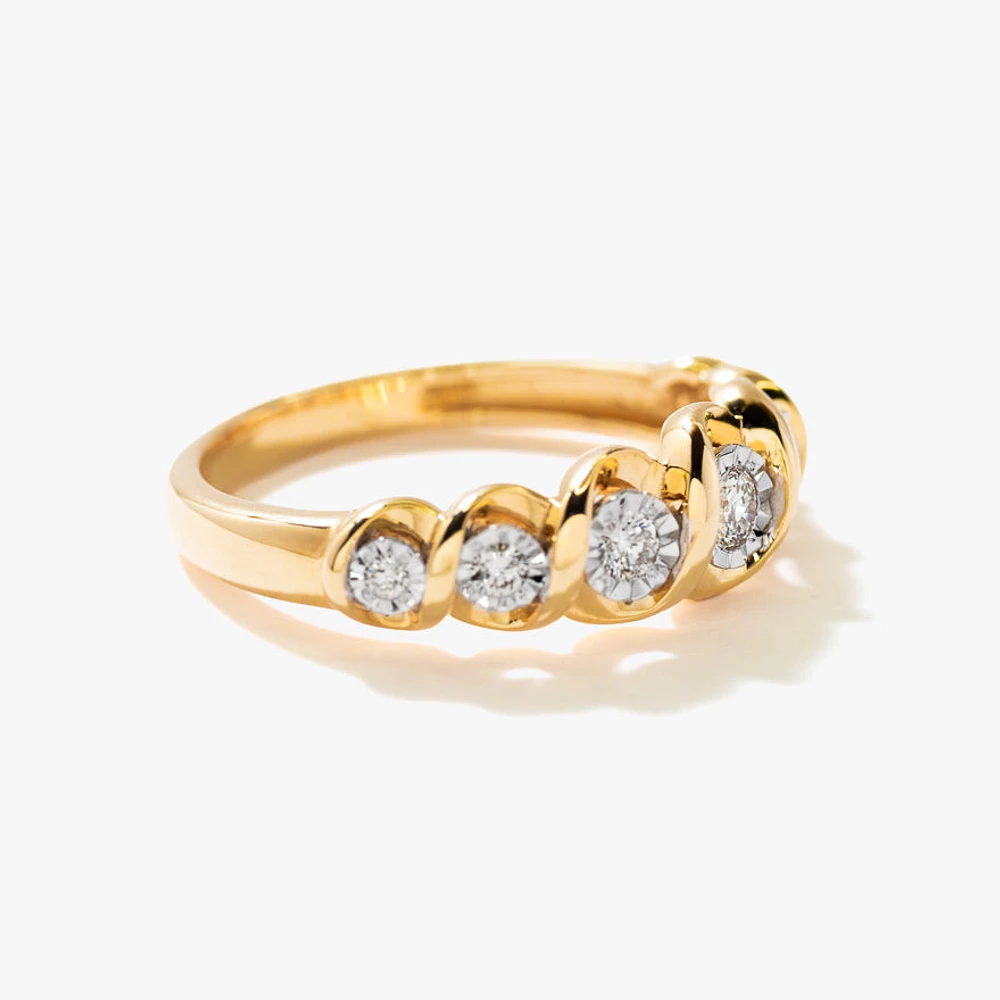 Diamond Anniversary Band 10K Yellow and White Gold (0.24 ct tw)