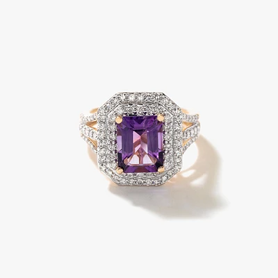 Amethyst Ring 10K Yellow Gold