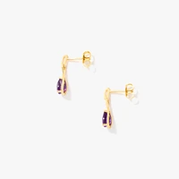 Amethyst Earrings in 10K Yellow Gold