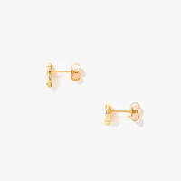 Diamond Dolphin Earrings in 10K Yellow and White Gold (0.05 ct tw)