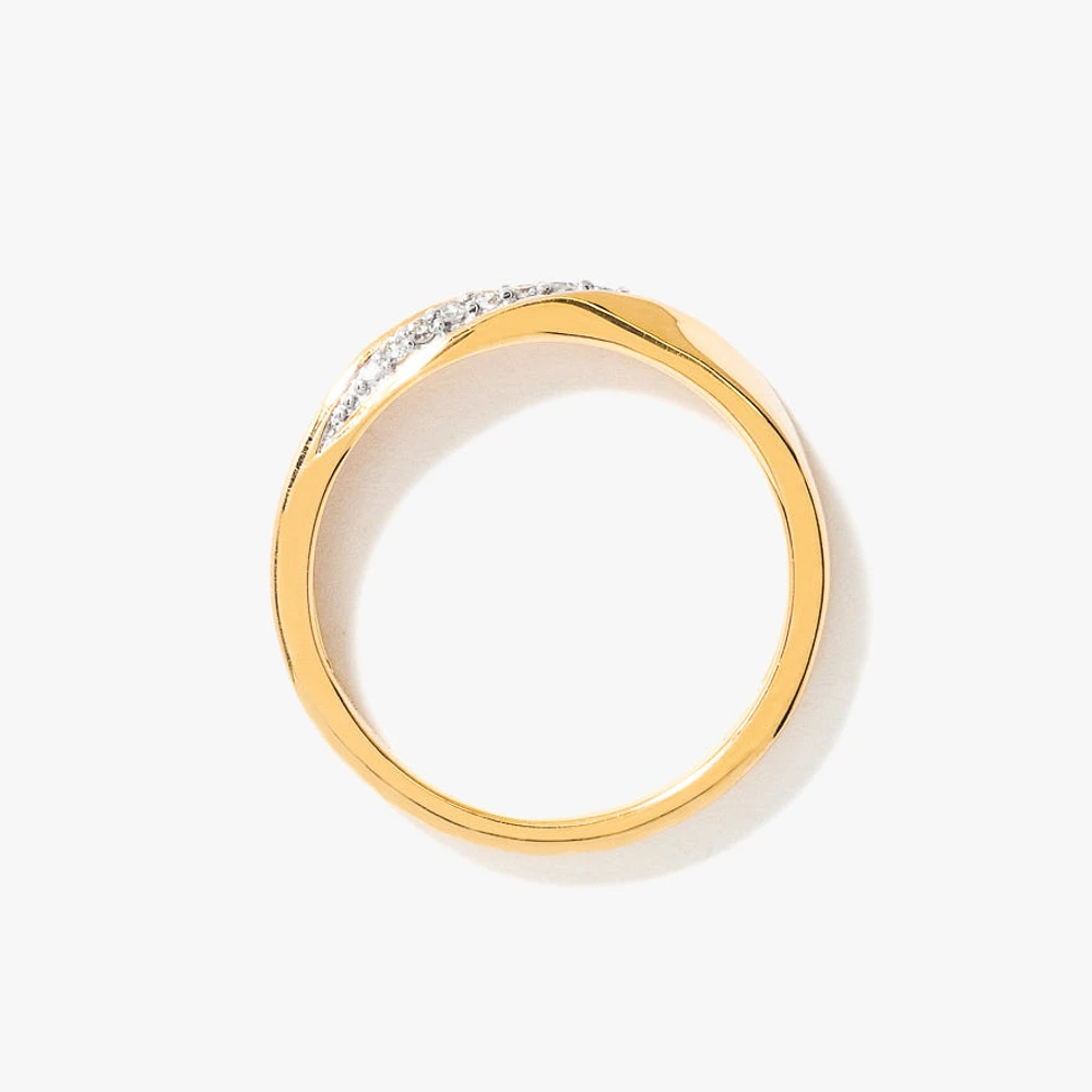 Diamond Twist Wedding band 10K Yellow Gold (0.06 ct tw)