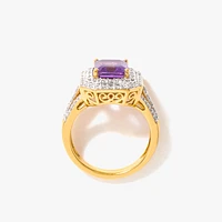 Amethyst Ring 10K Yellow Gold