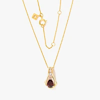 Garnet Necklace in 10K Yellow and White Gold