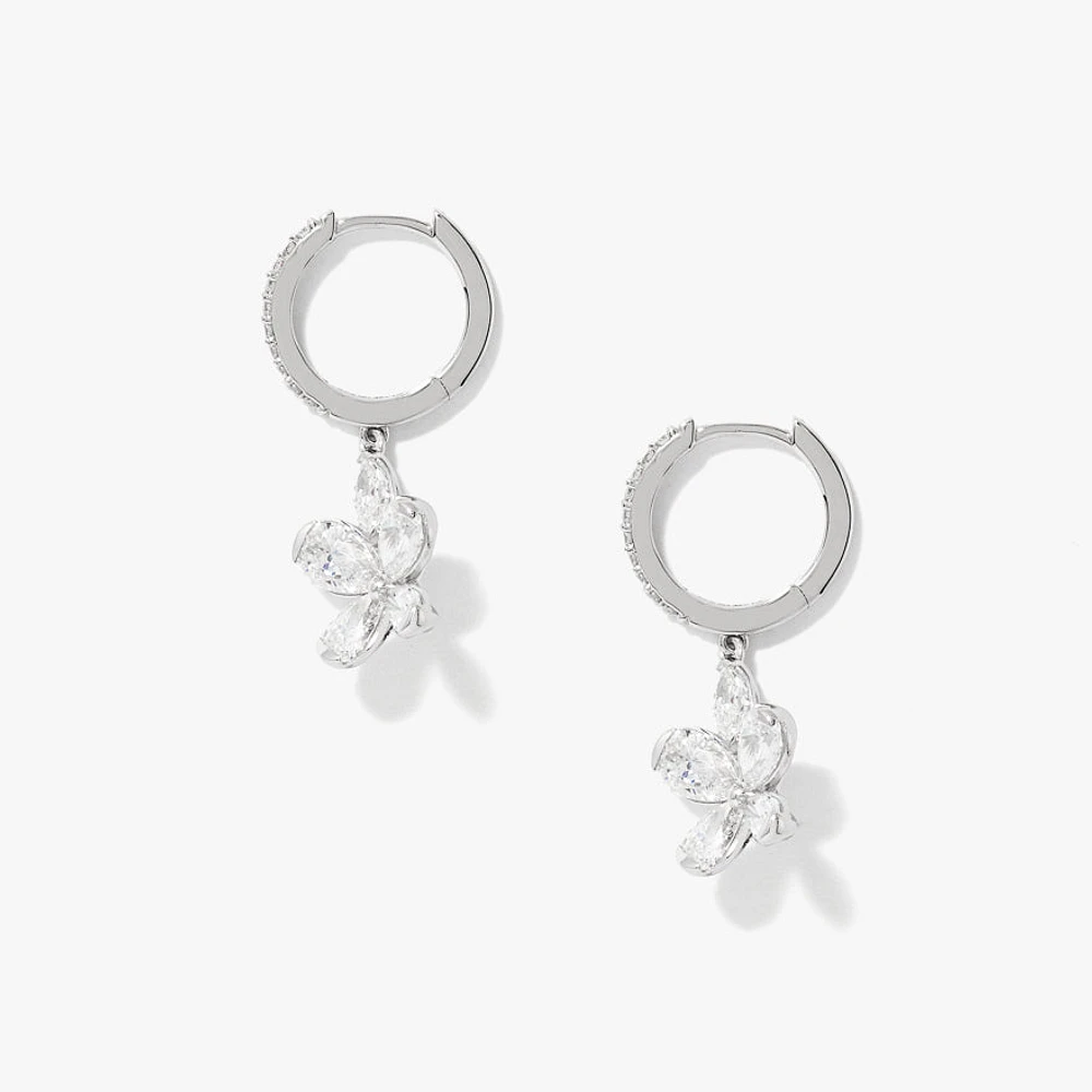 Lab Grown Diamond Flower Earrings in 14K White Gold (1.76 ct tw)