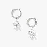 Lab Grown Diamond Flower Earrings in 14K White Gold (1.76 ct tw)