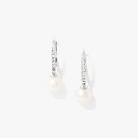 Pearl Earrings in 10K White Gold