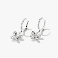 Lab Grown Diamond Flower Earrings in 14K White Gold (1.76 ct tw)
