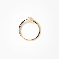Pear Shape Lab Grown Diamond Promise Ring 10K Yellow Gold (0.30 ct