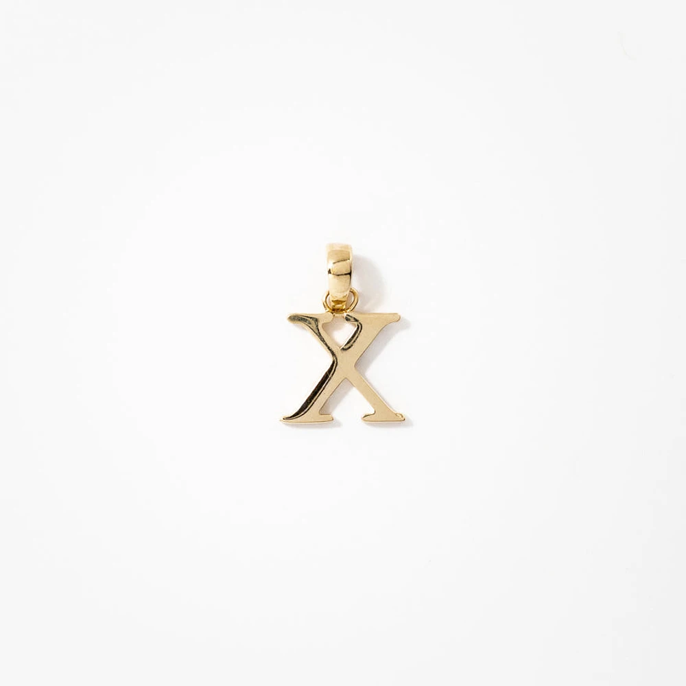 "X" Initial Pendant in 10K Yellow Gold