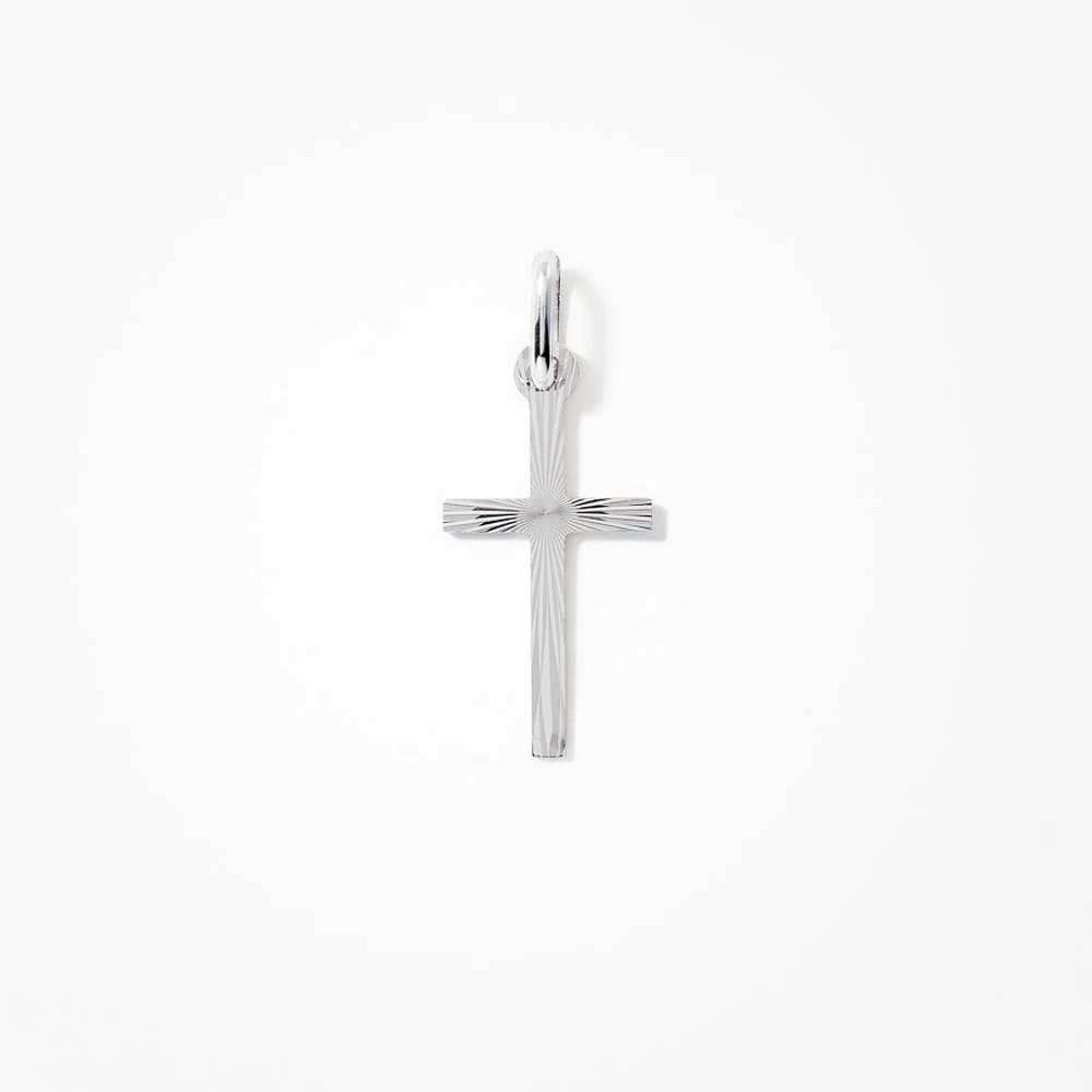 Cross Pendant in 10K Italian White Gold