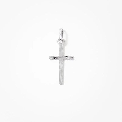 Cross Pendant in 10K Italian White Gold