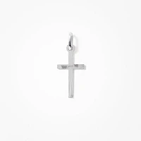 Cross Pendant in 10K Italian White Gold