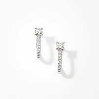 Lab Grown Diamond Hoop Earrings in 14K White Gold (0.75 ct tw)