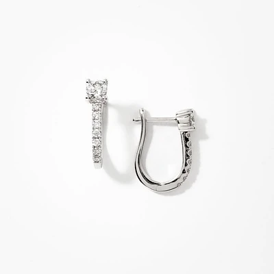 Lab Grown Diamond Hoop Earrings in 14K White Gold (0.75 ct tw)