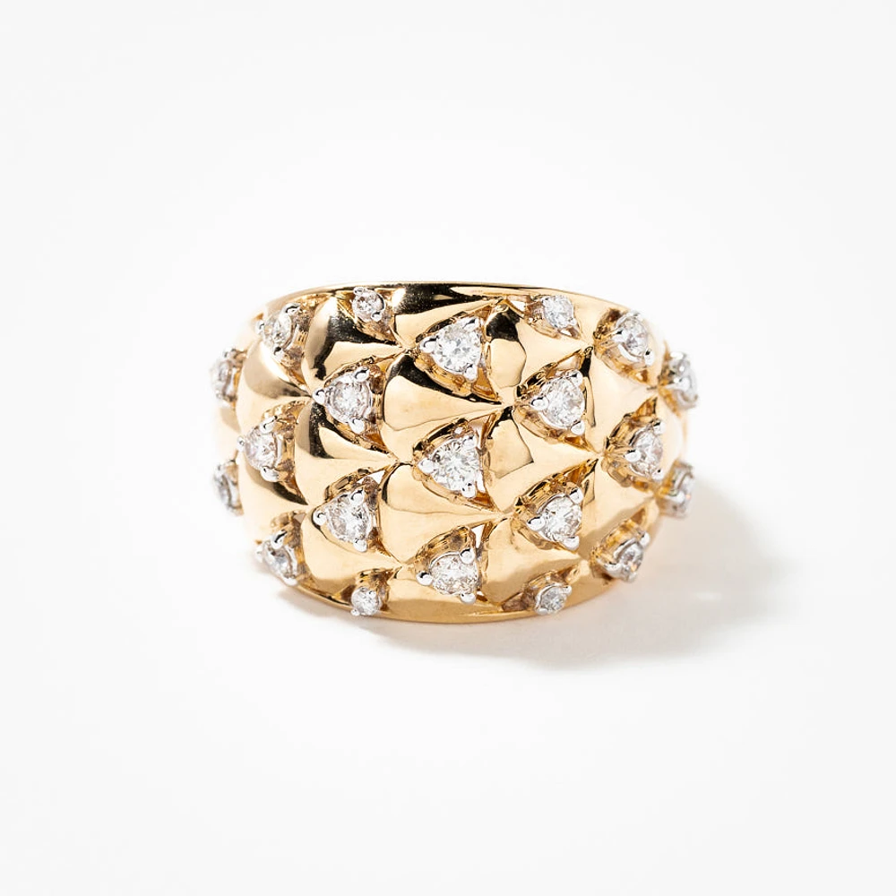 Diamond Cluster Ring 10K Yellow Gold (0.50 ct tw)