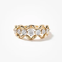 Diamond Cluster Ring in 10K Yellow and White Gold (0.22 ct tw)