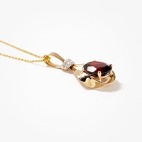 Garnet Necklace in 14K Yellow Gold