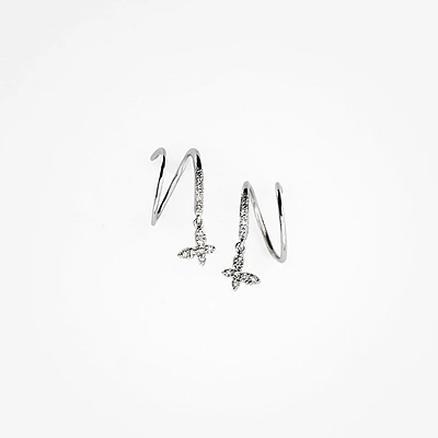 Butterfly Swirl Earrings in 10K White Gold (0.10 ct tw)