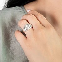 Lab Grown Cushion Cut Diamond Engagement Ring in 14K White Gold (1.83